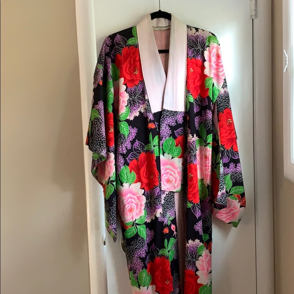 🙂❤️ 1920s hand-stitched wool 🇯🇵 kimono ❤️💕